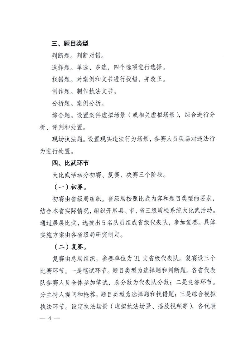 國(guó)家質(zhì)量監(jiān)督檢驗(yàn)檢疫總局《關(guān)于印發(fā)<全國(guó)質(zhì)檢系統(tǒng)開(kāi)展執(zhí)法打假大比武活動(dòng)實(shí)施方案>的通知》